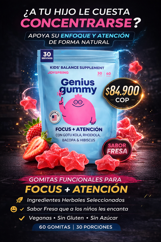 Genius Gummy – Gomitas de Focus + Atención para Niños